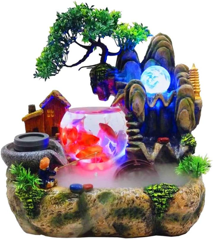 Resin Rockery Water Fountain for Office Desk Home Decoration