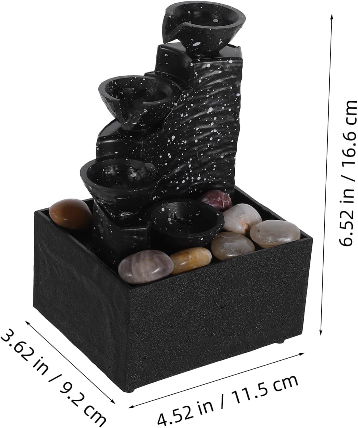 RORPOIR Tabletop Waterfall Fountain Battery Powered Office Decor