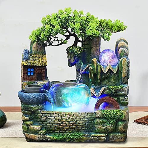 Stress Relief Desktop Fountain with LED Light and Mist