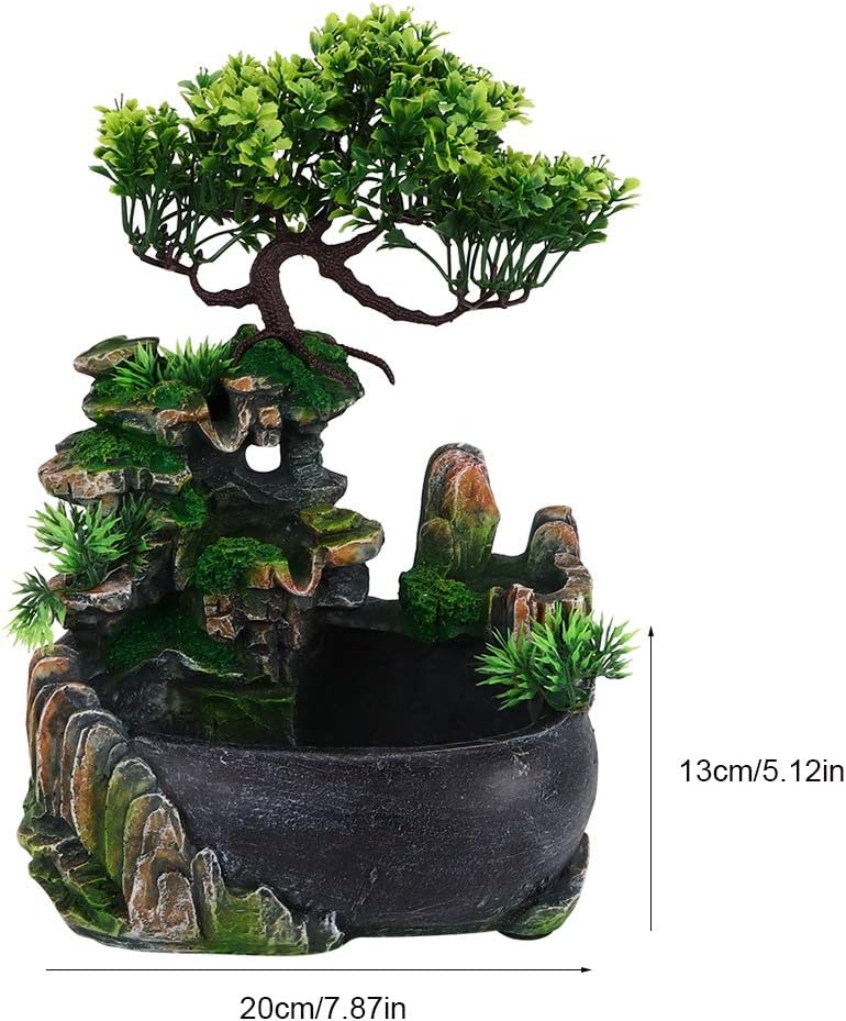 Stress Relief Indoor Fountain with Rockery and Plant
