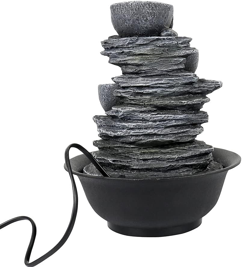 106 Inch Rock Water Fountain with LED Light for Home Office