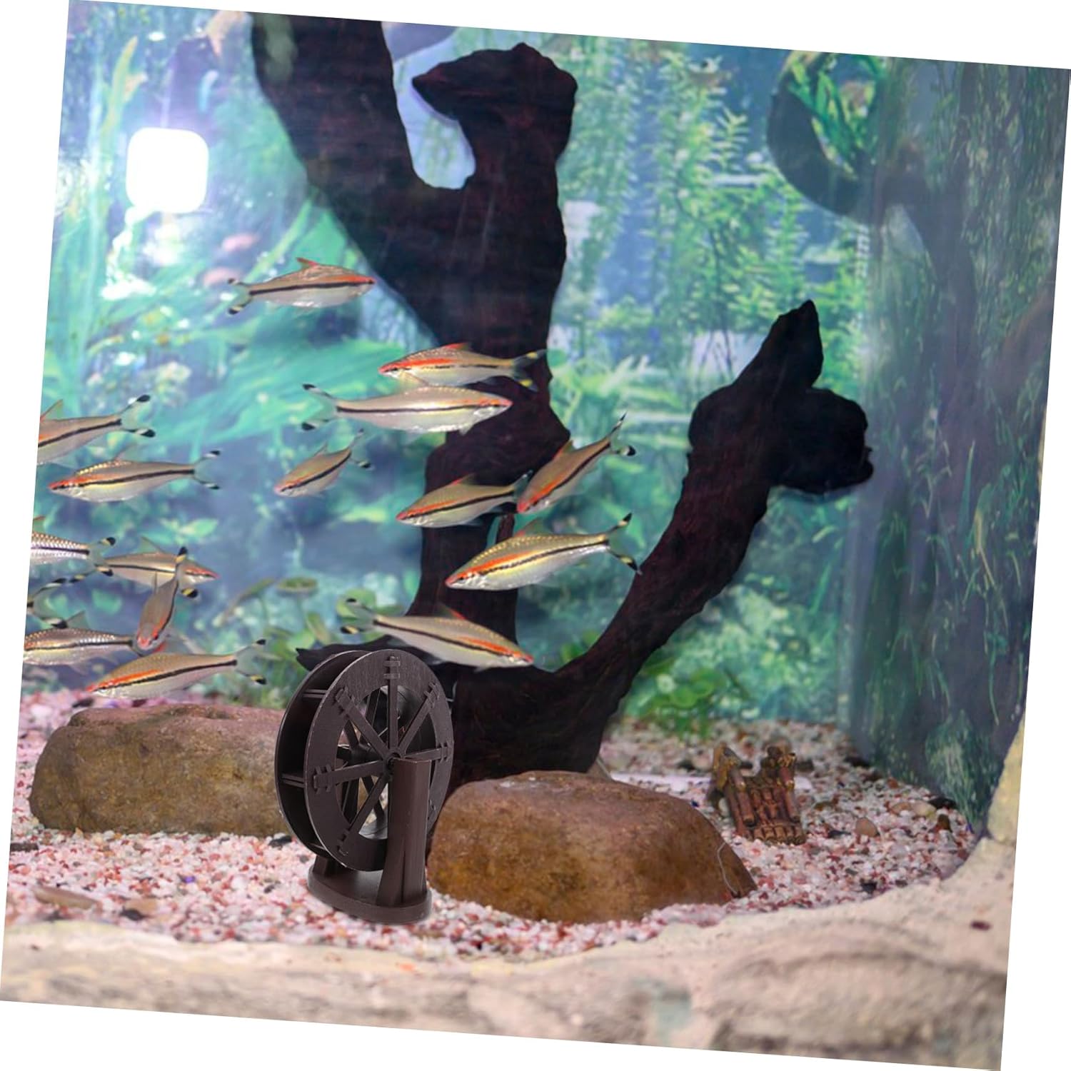 Cabilock Micro Landscape Water Wheel Fountain Replacement Part with Bracket for Fish Tank and Indoor Garden