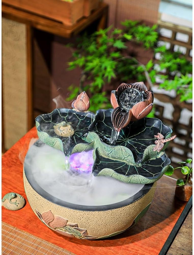 Elegant Lotus Desktop Fountain for Serenity and Decor