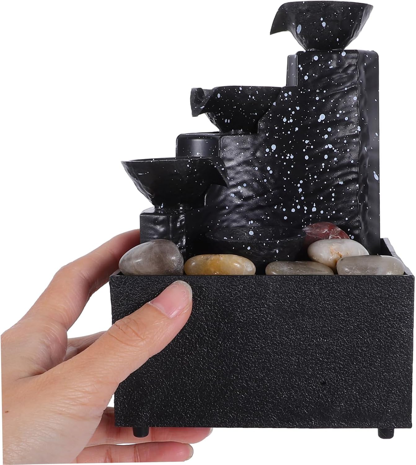 RORPOIR Tabletop Waterfall Fountain Battery Powered Office Decor
