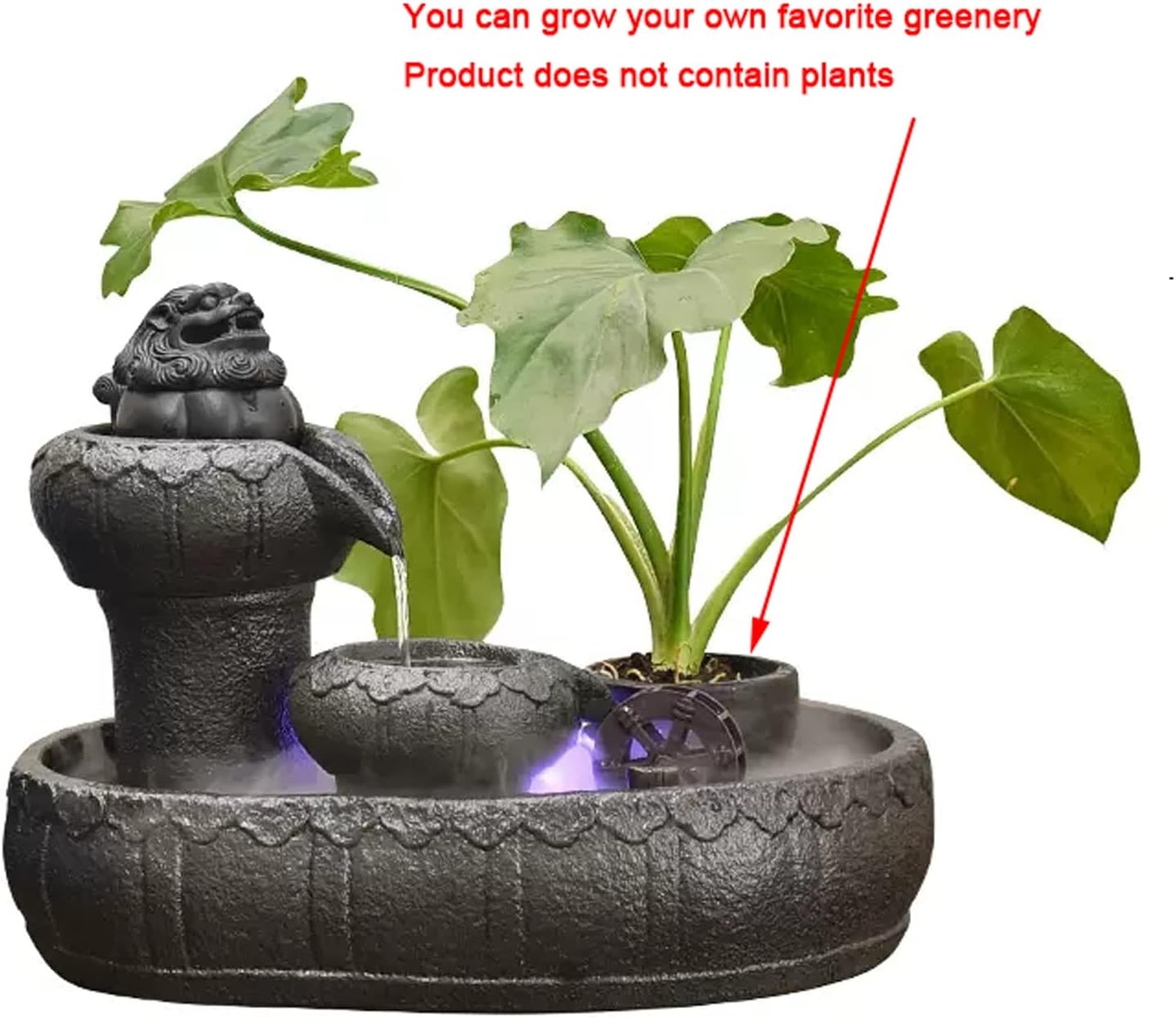 Office Fountain Ceramic Tabletop Fountain Indoor Mini Water Feature Home Decor