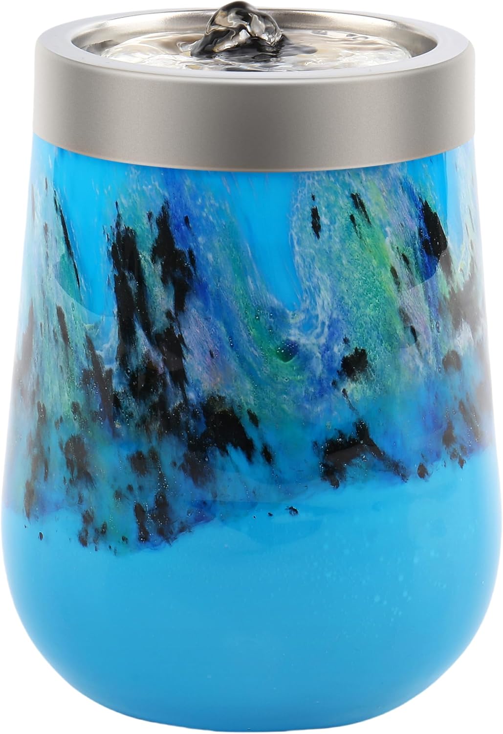 Voreen Handblown Glass Tabletop Fountain with Color Changing Glow