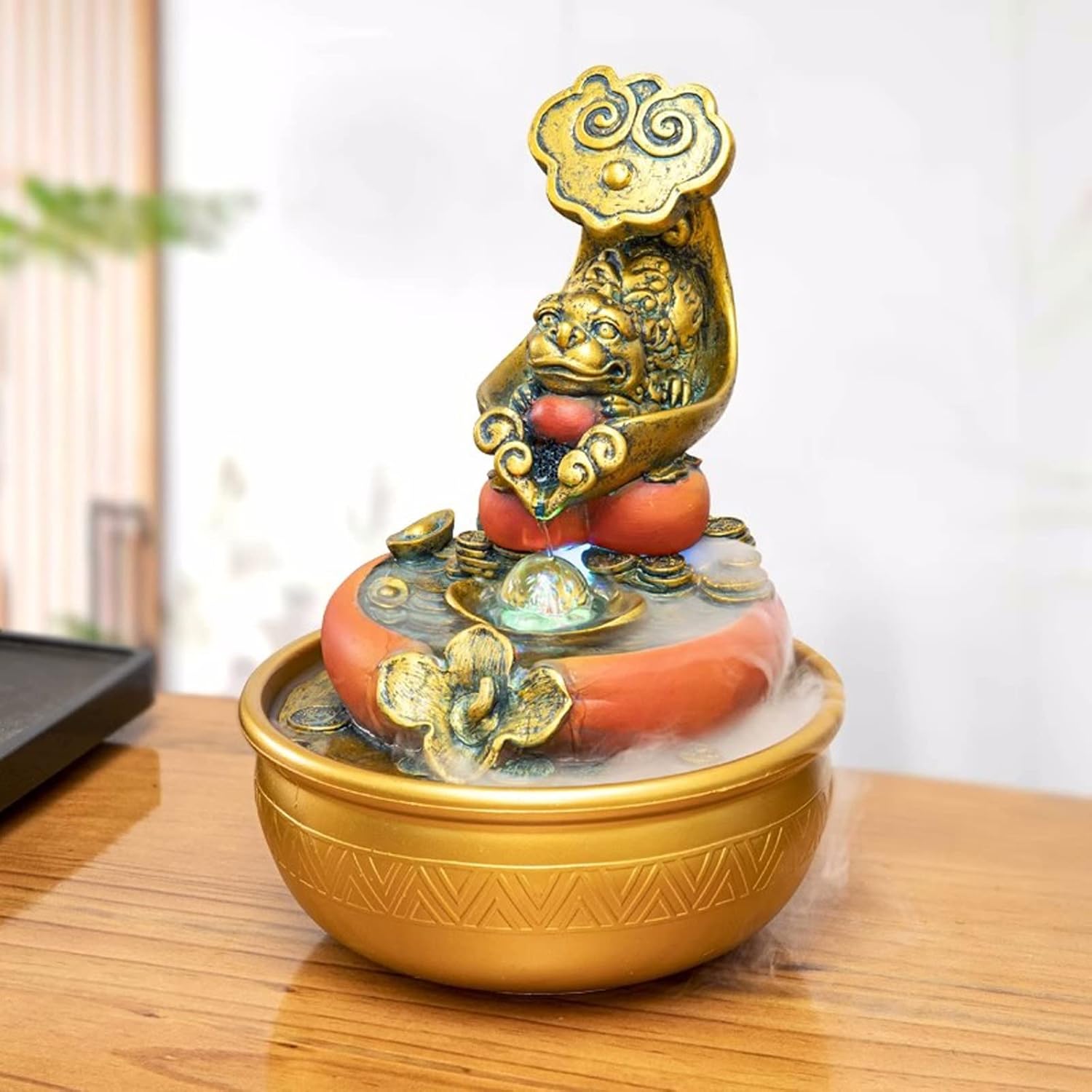 Elegant Desktop Water Fountain with LED Light