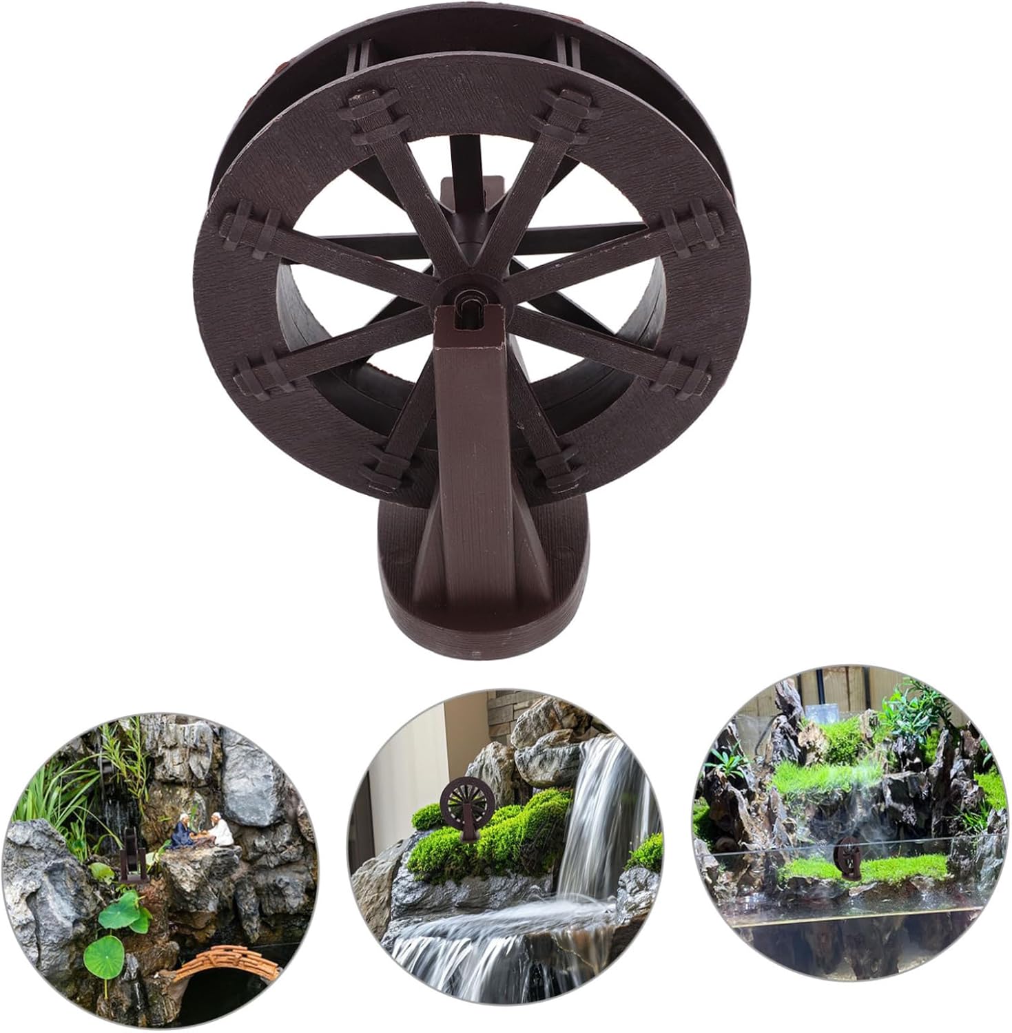 Wakauto Rotating Water Wheel for Aquarium and Indoor Fountain Decor
