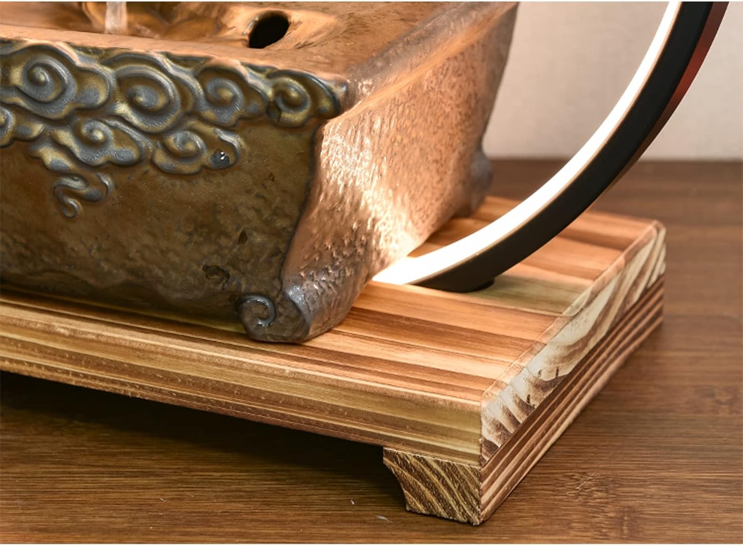 Charmful Ceramic Tabletop Fountain with LED Light