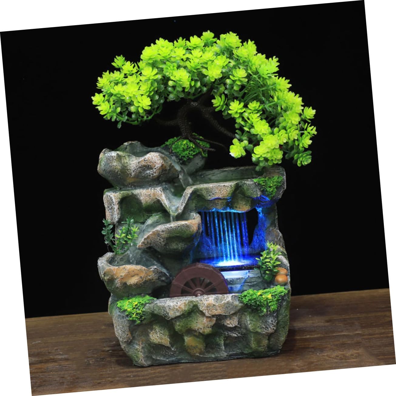Amosfun Tabletop Water Fountain Decorative Resin Ornament