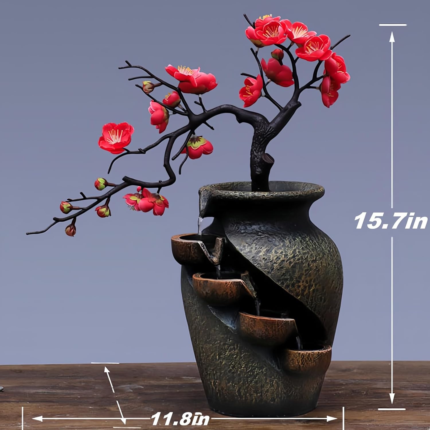 Waterfall Fountain Indoor 157in Tabletop Decor for Home