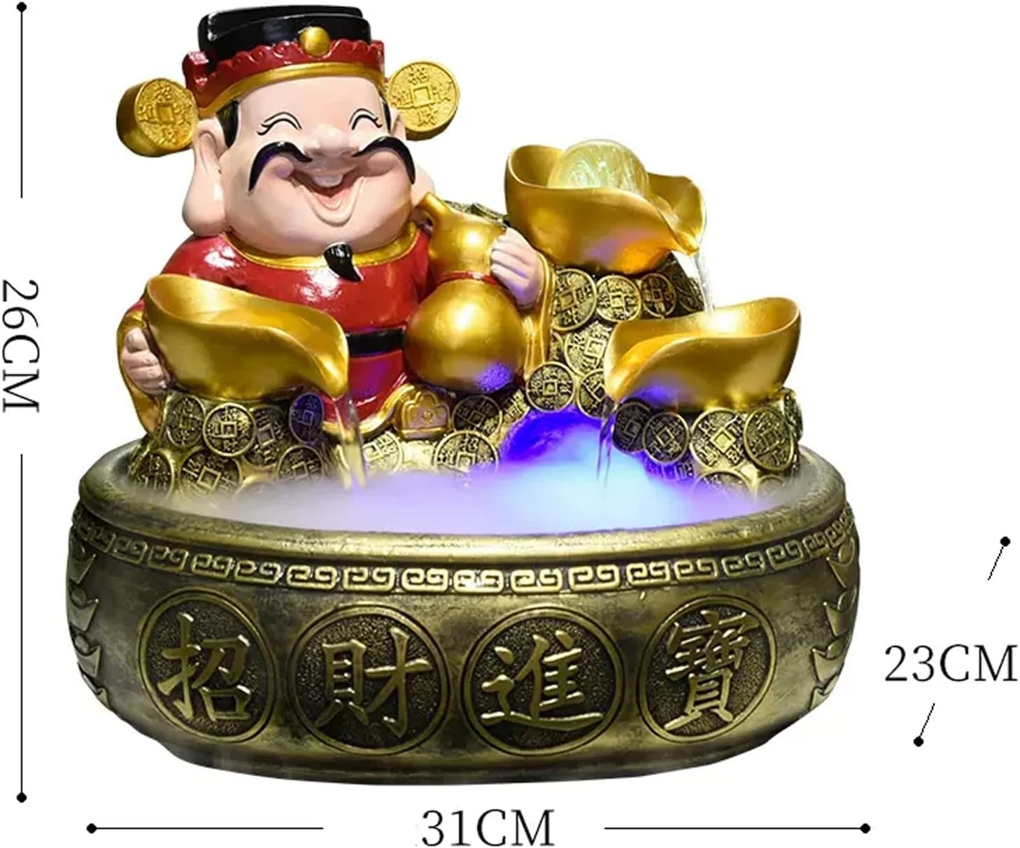Indoor Fountain Tabletop with Lights and Sounds for Feng Shui