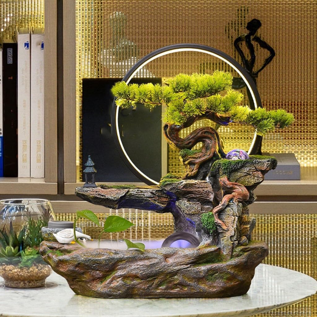 Rockery Fountain with Circulating Water for Balcony and Indoor Use