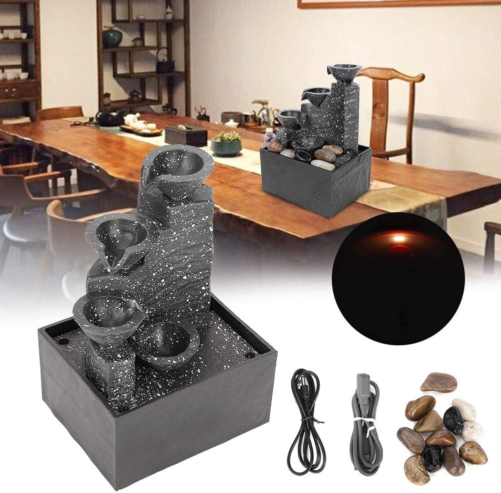 Cocoarm Tabletop Fountain with Stone and LED Light