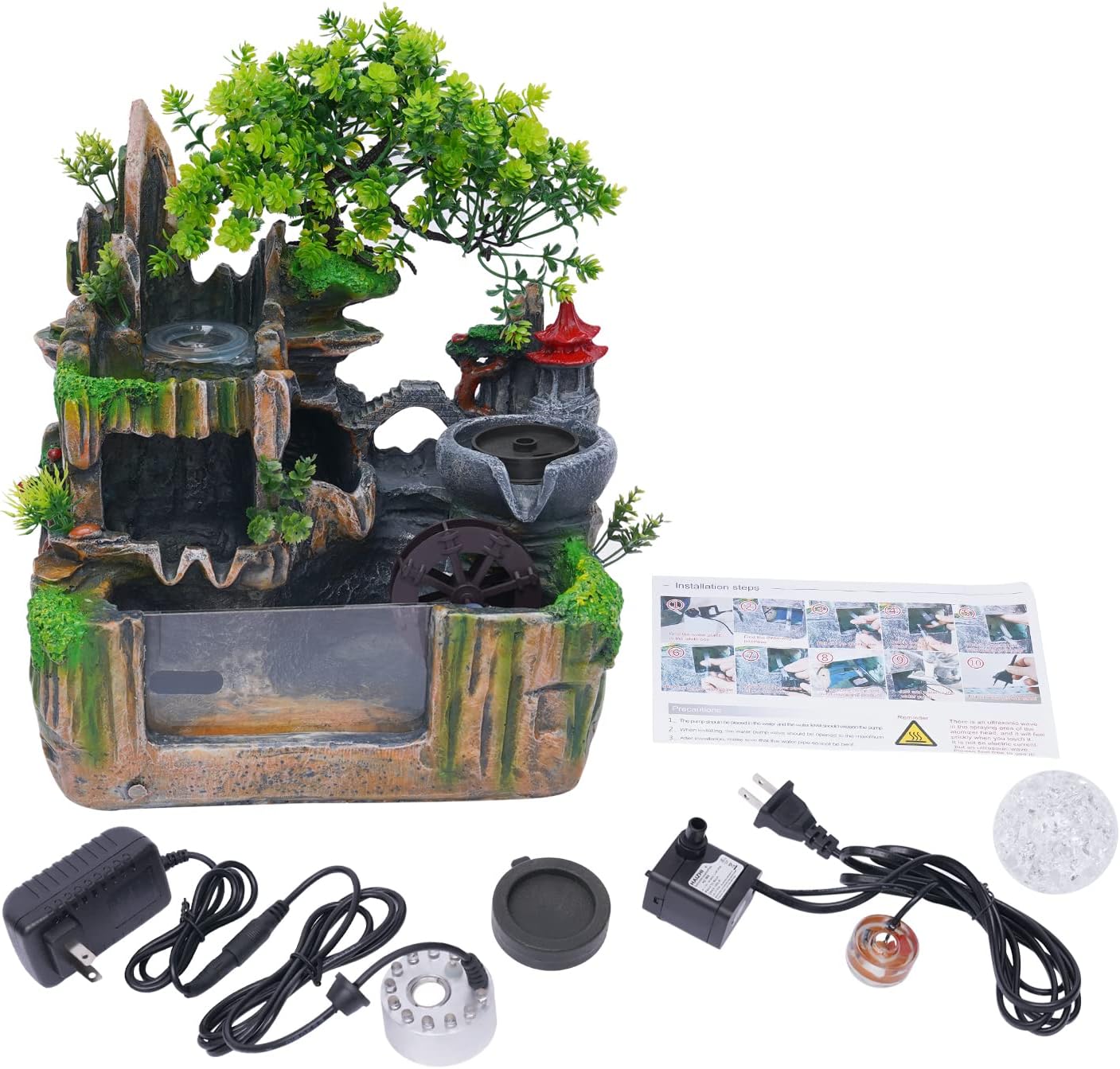 CaLaOCO Indoor Fountain with Rockery and LED Light 1