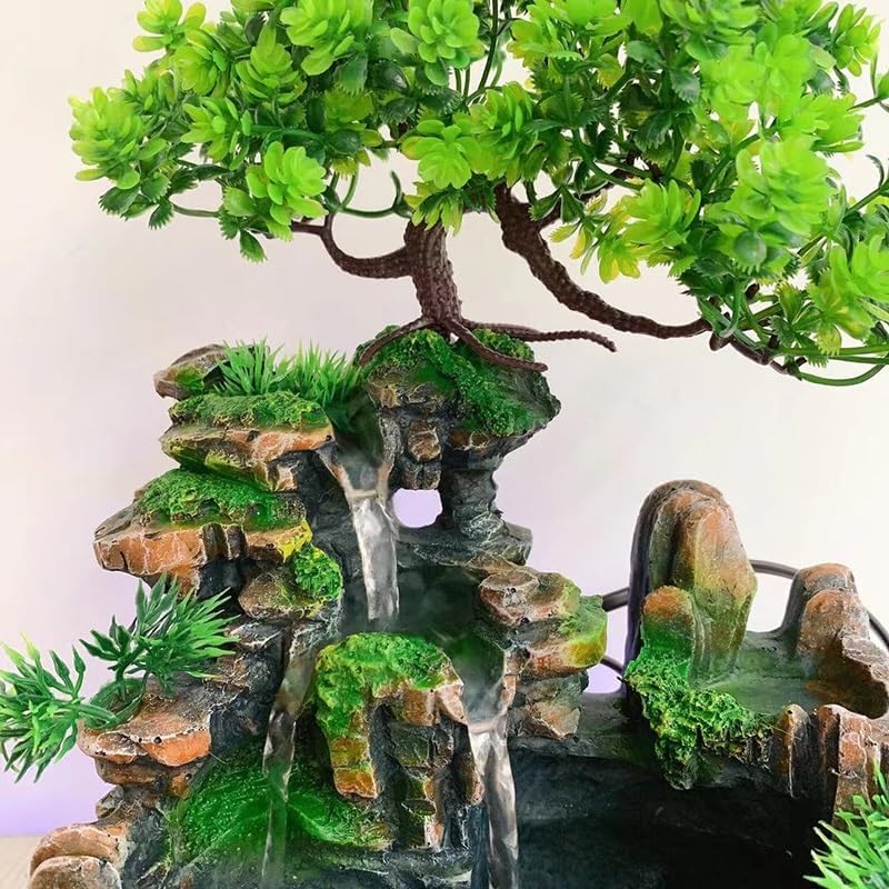 Indoor Water Fountain Rockery Ornament Resin Zen Decor