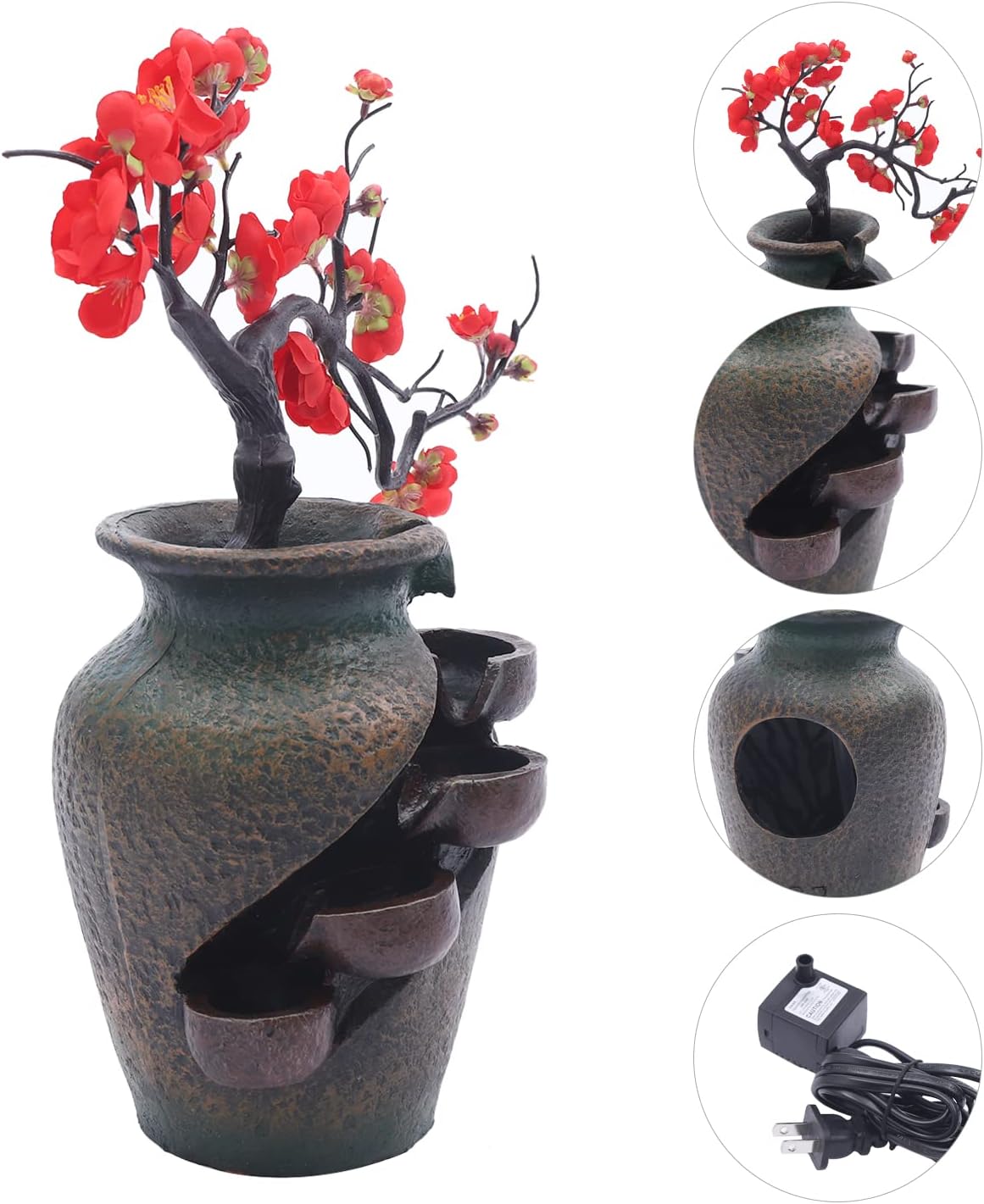 157 Inch Indoor Tabletop Fountain with Decorative Trees