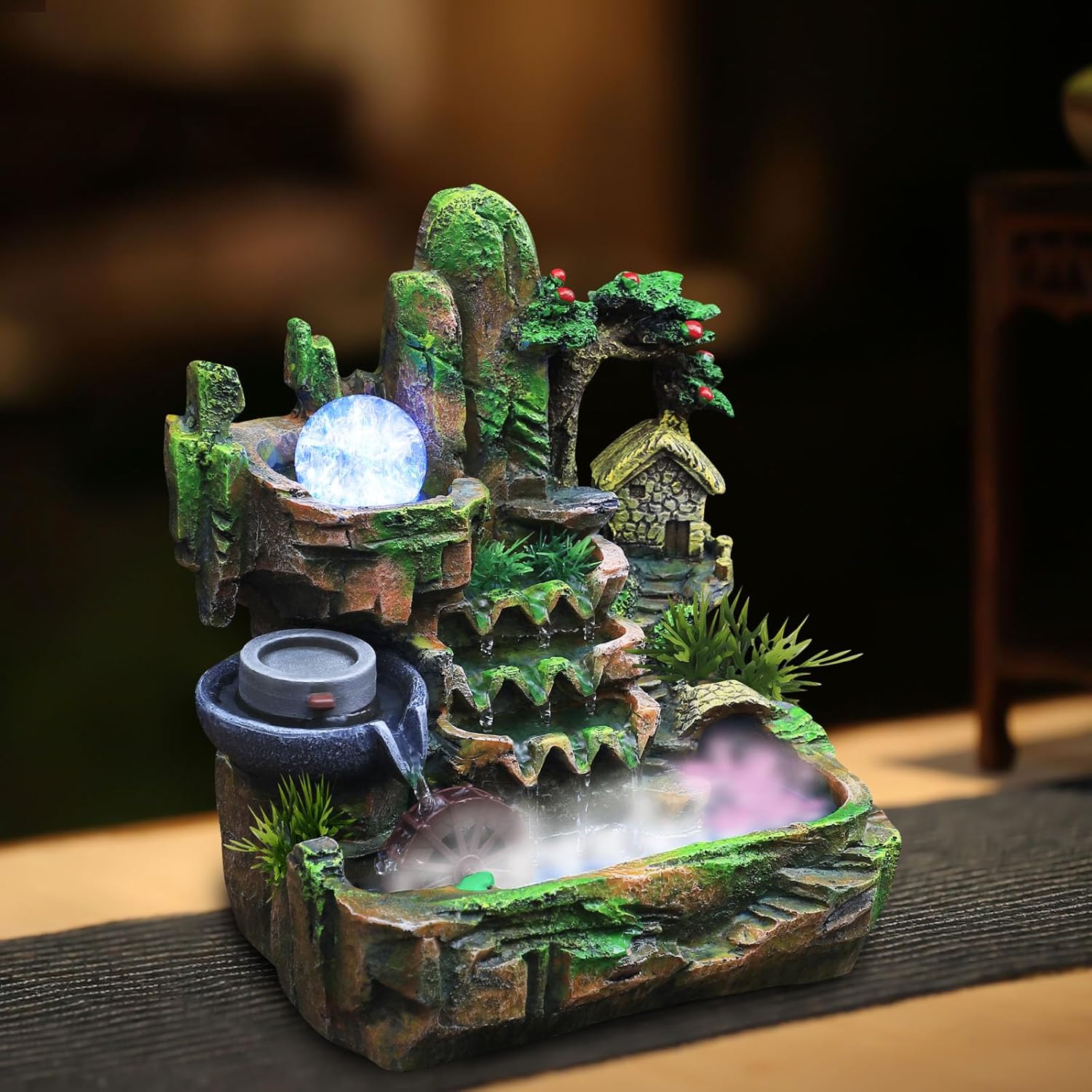 Elegant Indoor Waterfall Fountain with LED and Fog