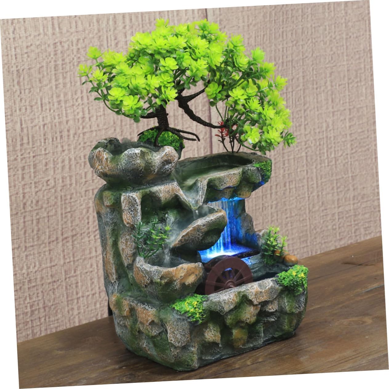 Amosfun Tabletop Water Fountain Decorative Resin Ornament