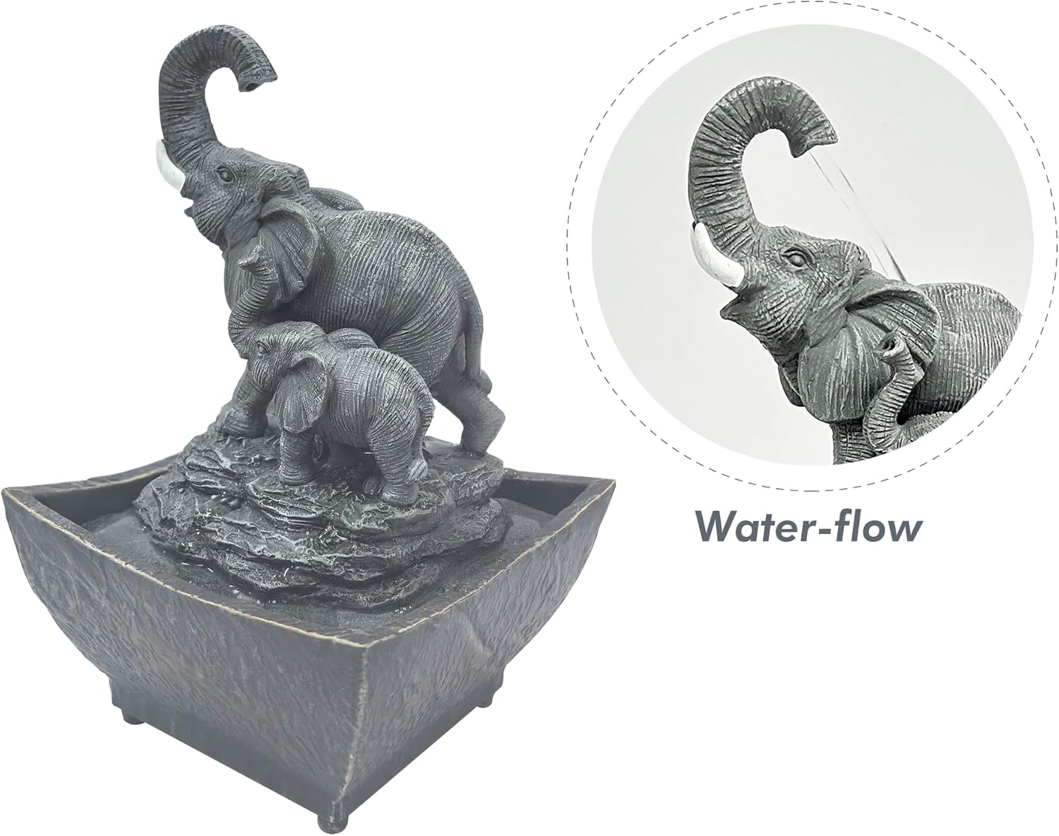 Natures Mark Playing Elephant Water Fountain with Adapter