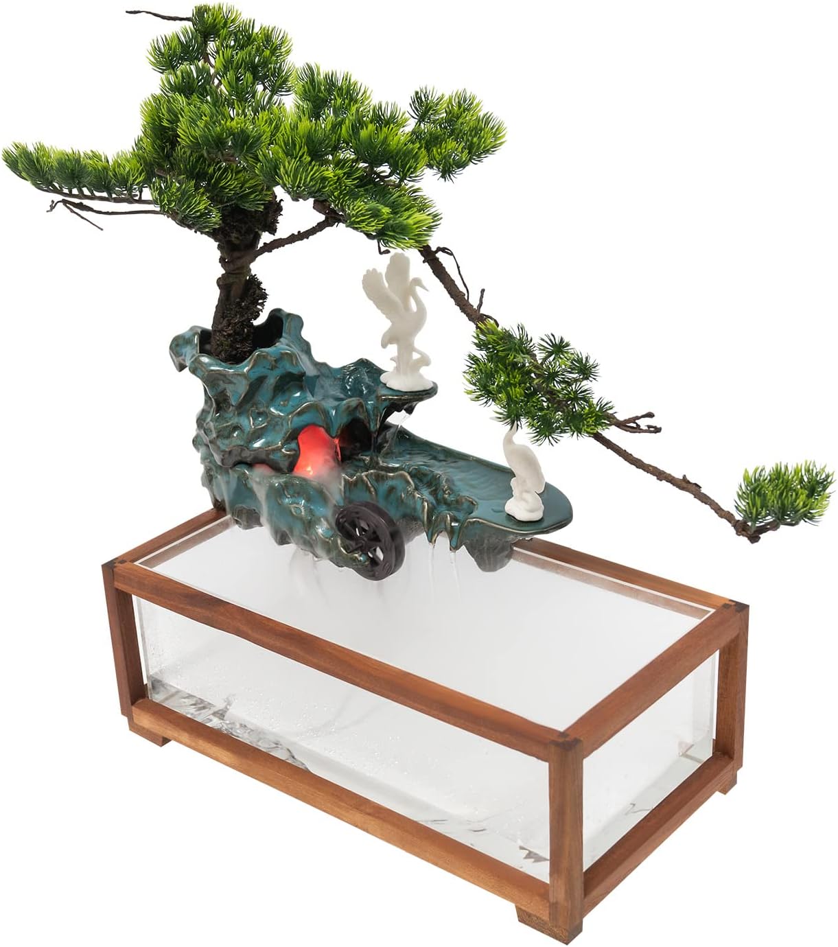Flhonudi Fountain Waterfall Tabletop with Automatic Pump