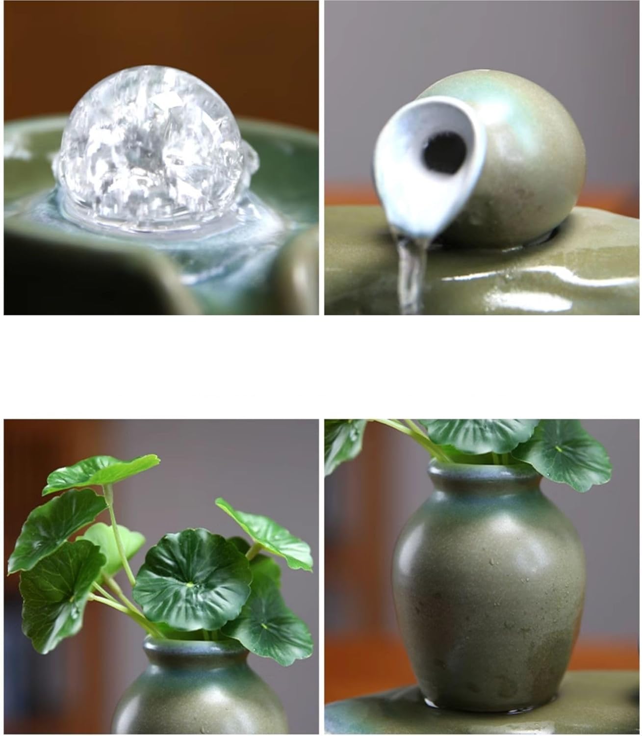 Ceramic Zen Water Fountain Desktop Decor