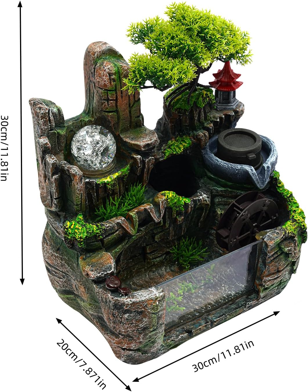 Gdrasuya10 Waterfall Desktop Fountain with Bonsai