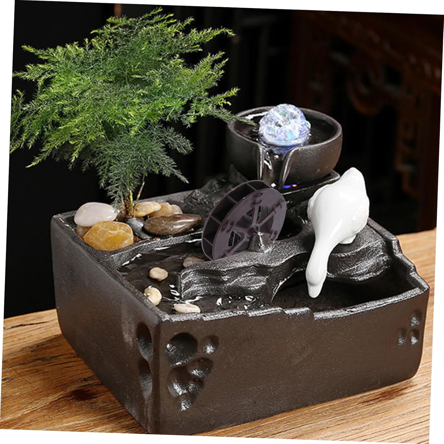 2pcs Micro Water Wheels for Mini Landscape Decorations