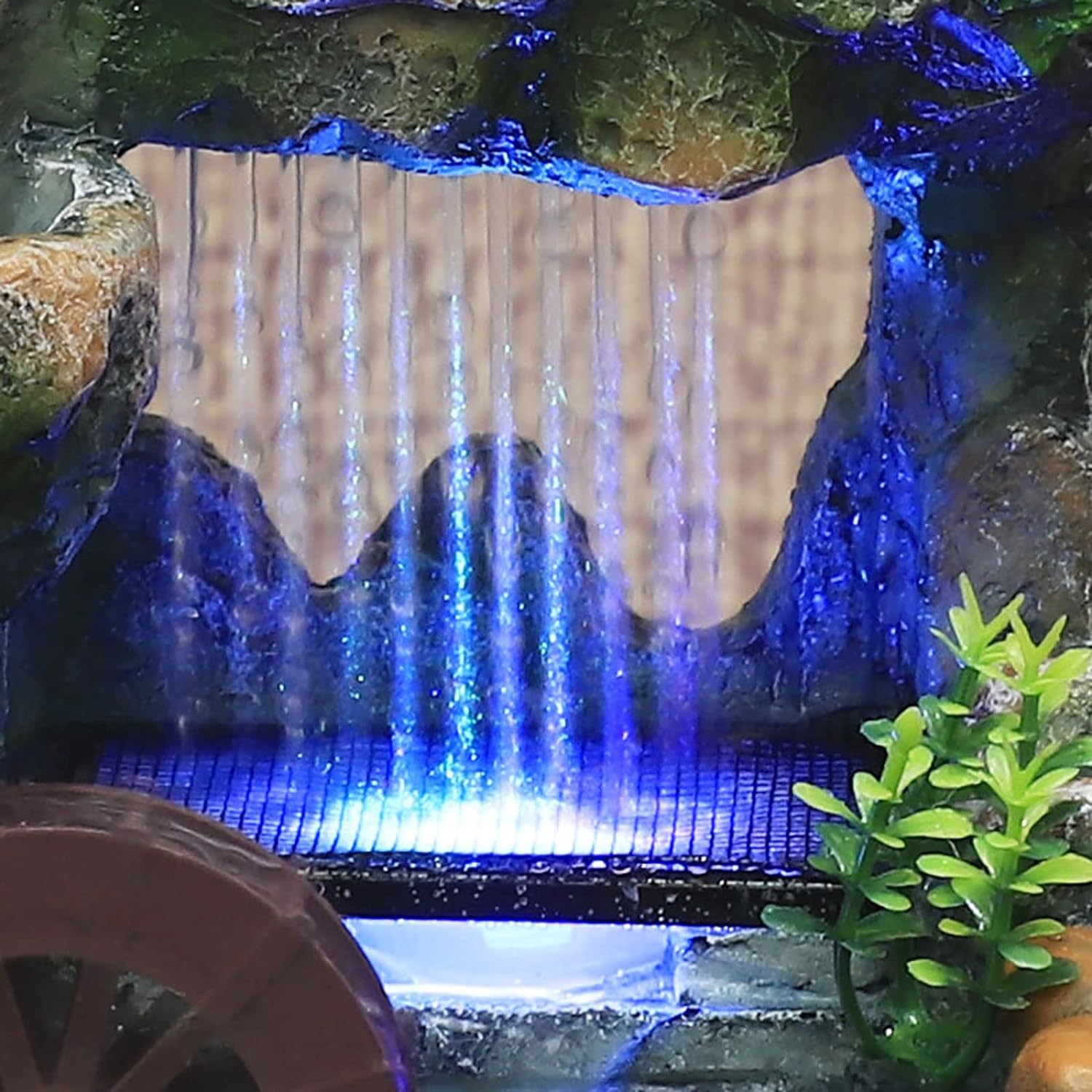 Xuthusman Indoor Mini Rock Waterfall Fountain with LED Lights