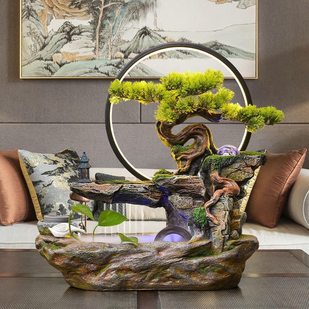 Rockery Fountain with Circulating Water for Balcony and Indoor Use