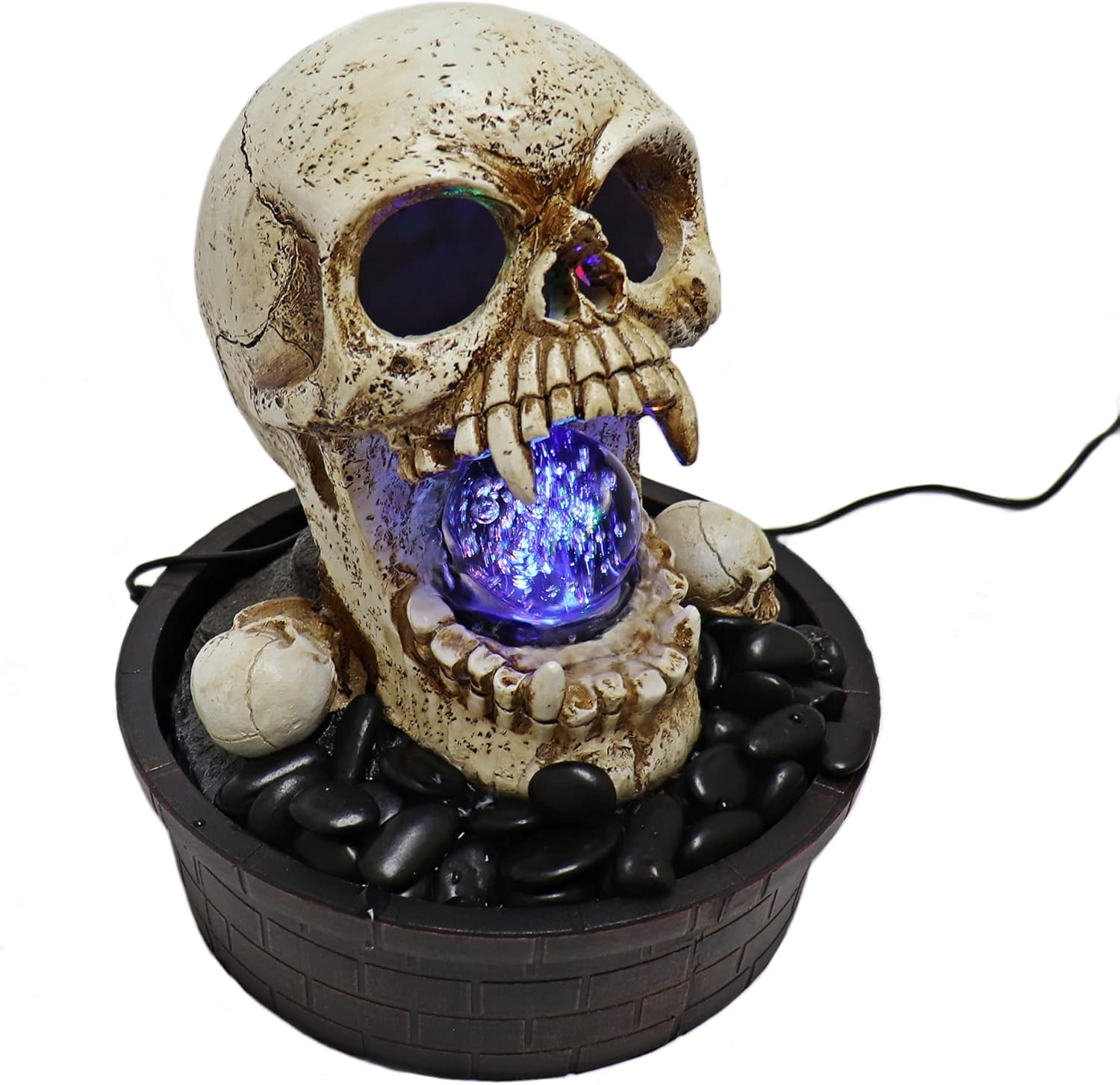 Custom Pro Tabletop Halloween Devil Skull Fountain with Rotating Orb