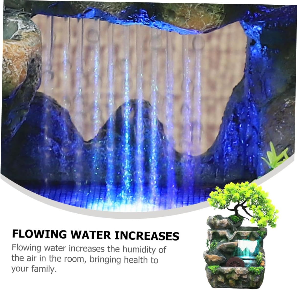 Amosfun Tabletop Water Fountain Decorative Resin Ornament