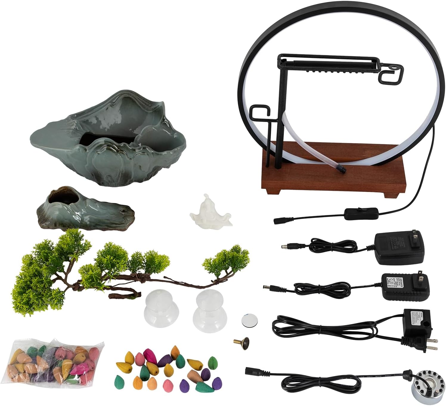 Tabletop Fountain with Light and Atomizer