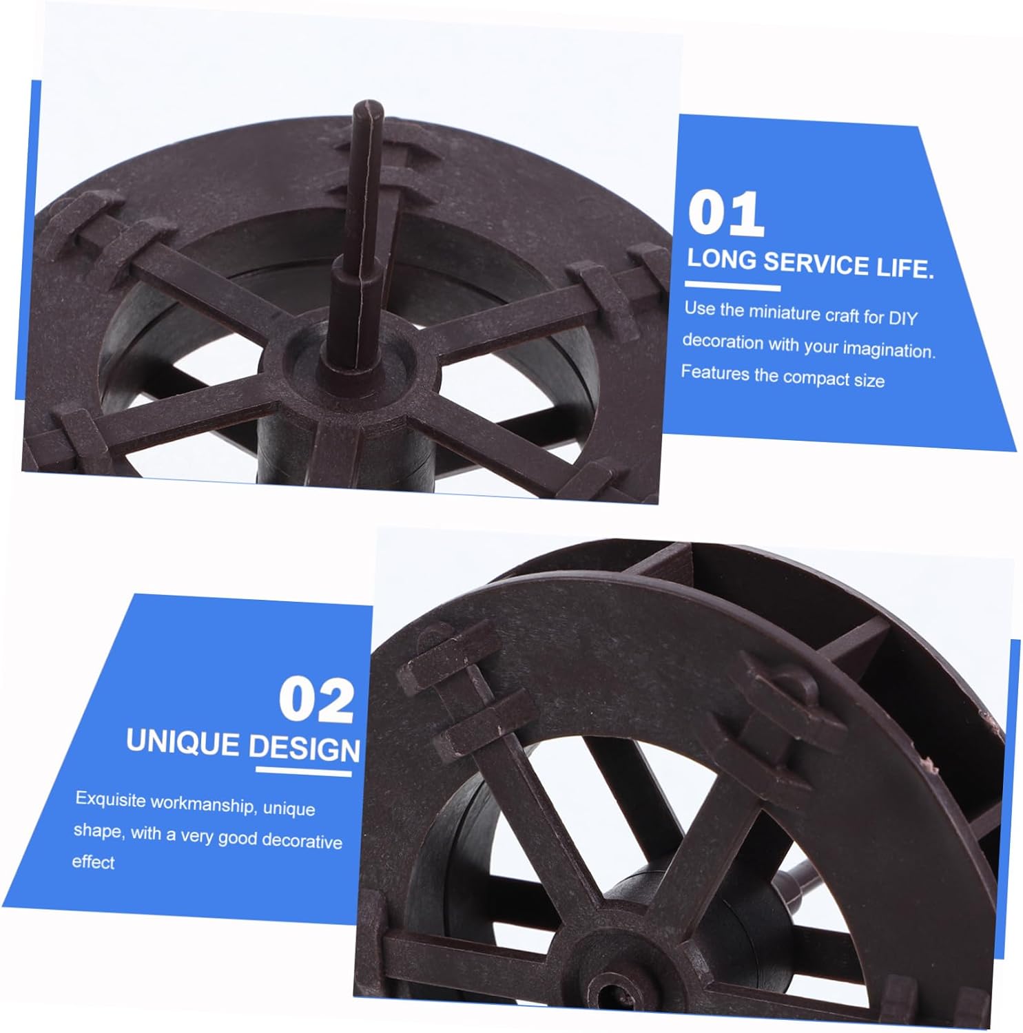 PRETYZOOM 2pcs Mini Water Wheel Fountain Decor for Home Aquarium Tabletop Garden