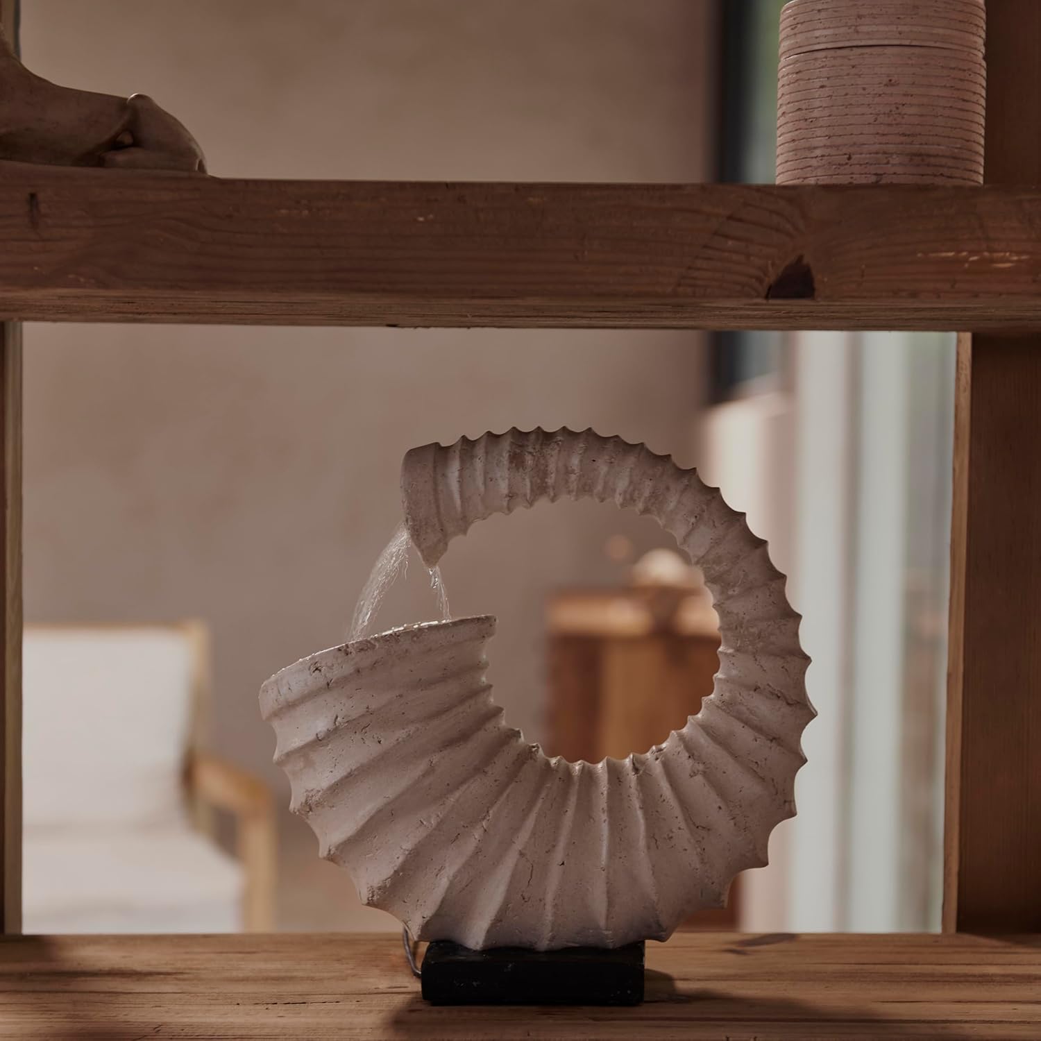 Depth Indoor Tabletop Fountain with Seashell Design