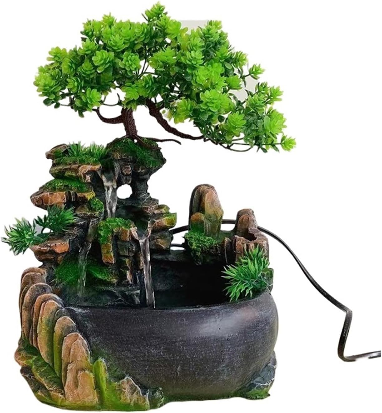 Indoor Water Fountain Rockery Ornament Resin Zen Decor