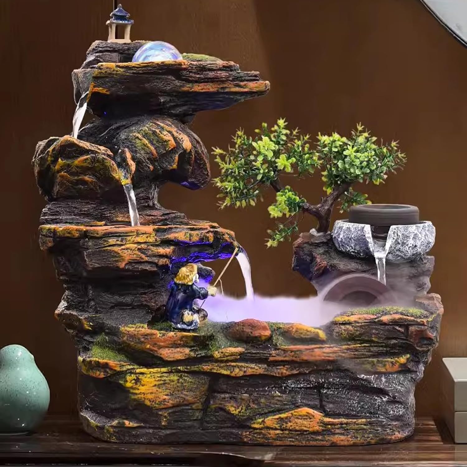 Elegant Desktop Water Fountain with Feng Shui Balls