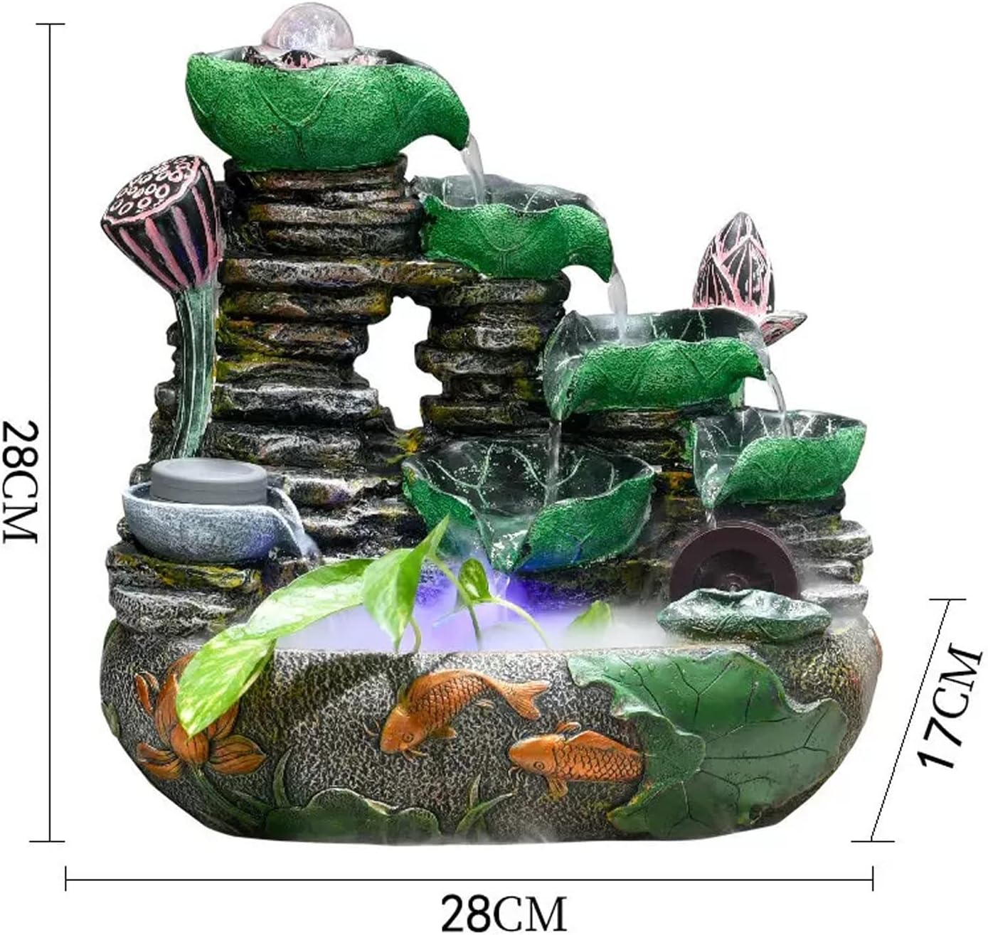 Xilin-872 Resin Indoor Fountain with Water Mist and Pump