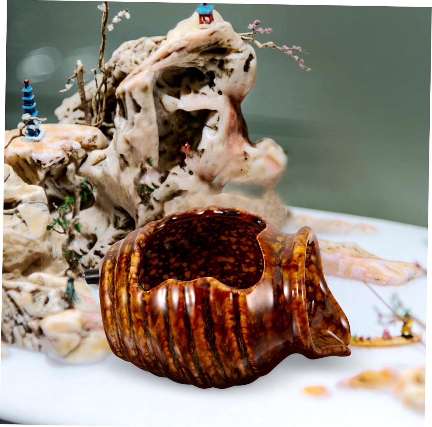 BESTYASH Ceramic Jar Water Fountain Decor for Home and Garden