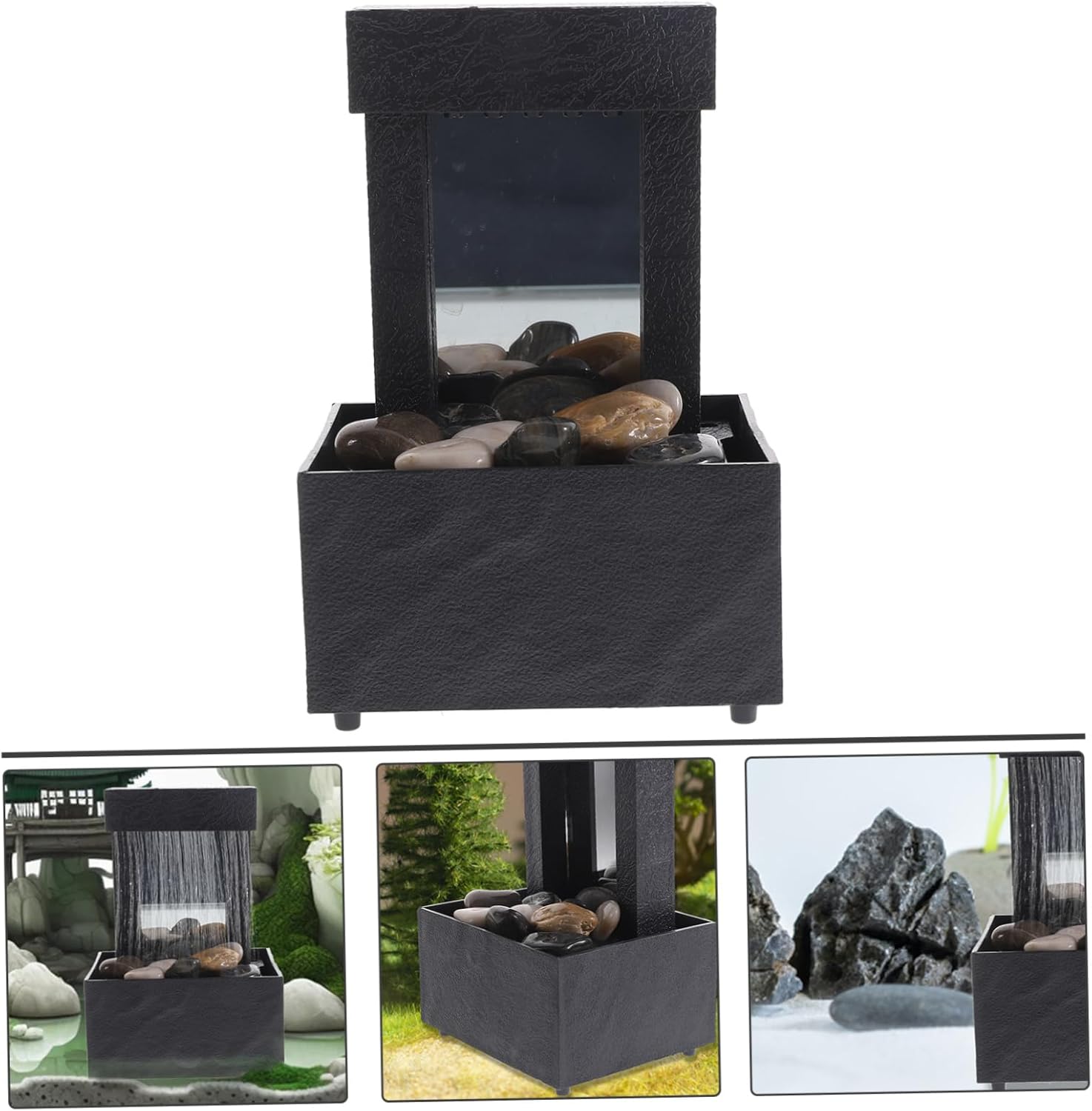 HEALLILY Indoor Water Fountain for Office Zen Desk Decor