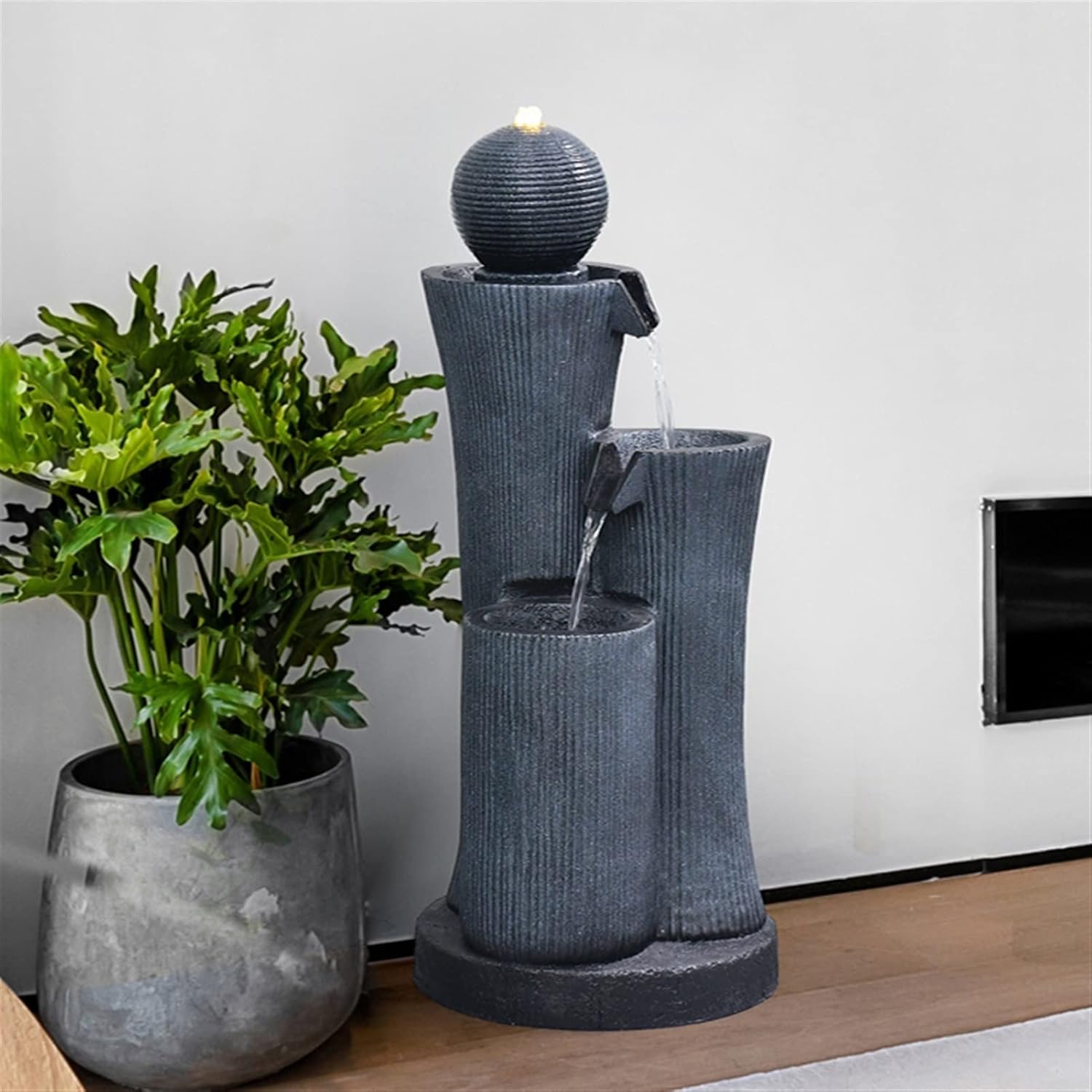 Resin Waterfall Tabletop Fountain - Indoor Outdoor Decorative Fountain