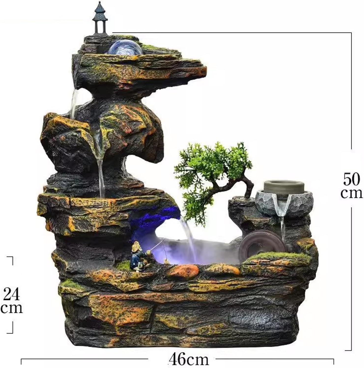 Elegant Desktop Water Fountain with Feng Shui Balls