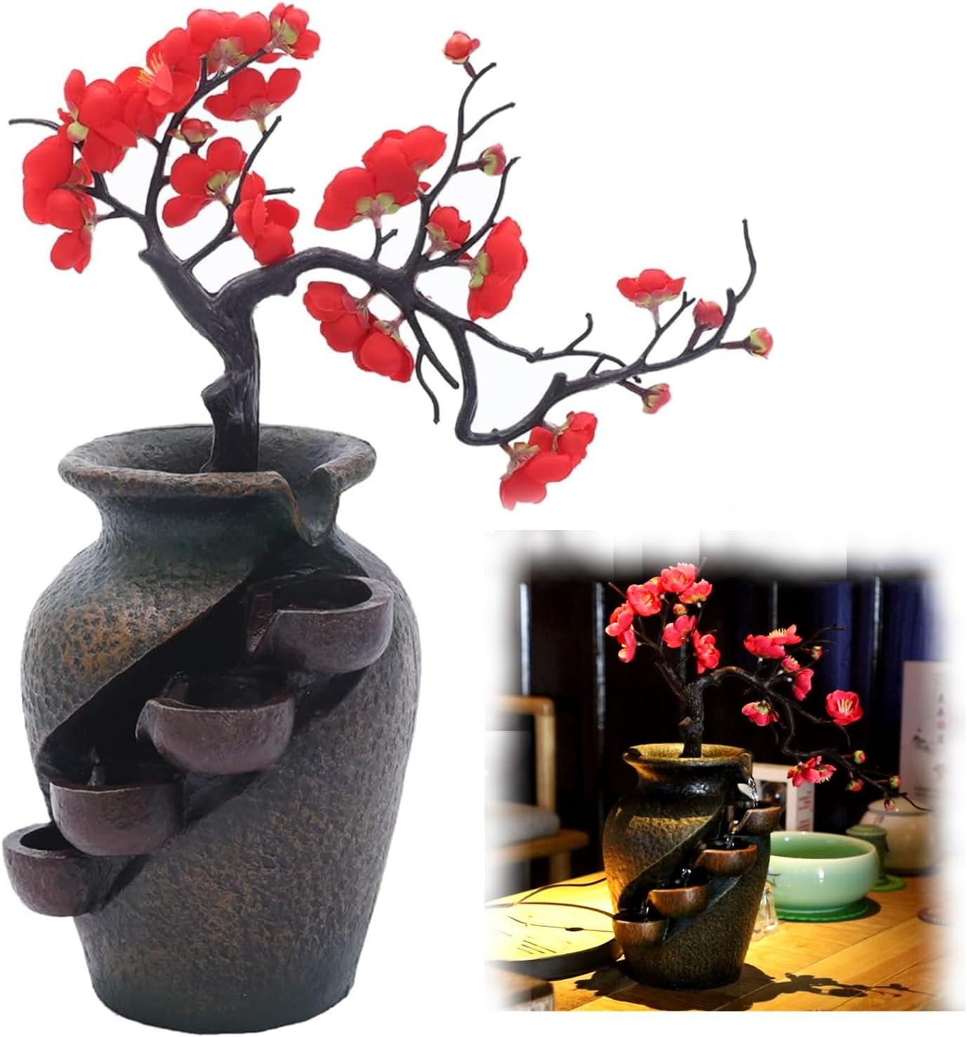 Waterfall Fountain Indoor 157in Tabletop Decor for Home