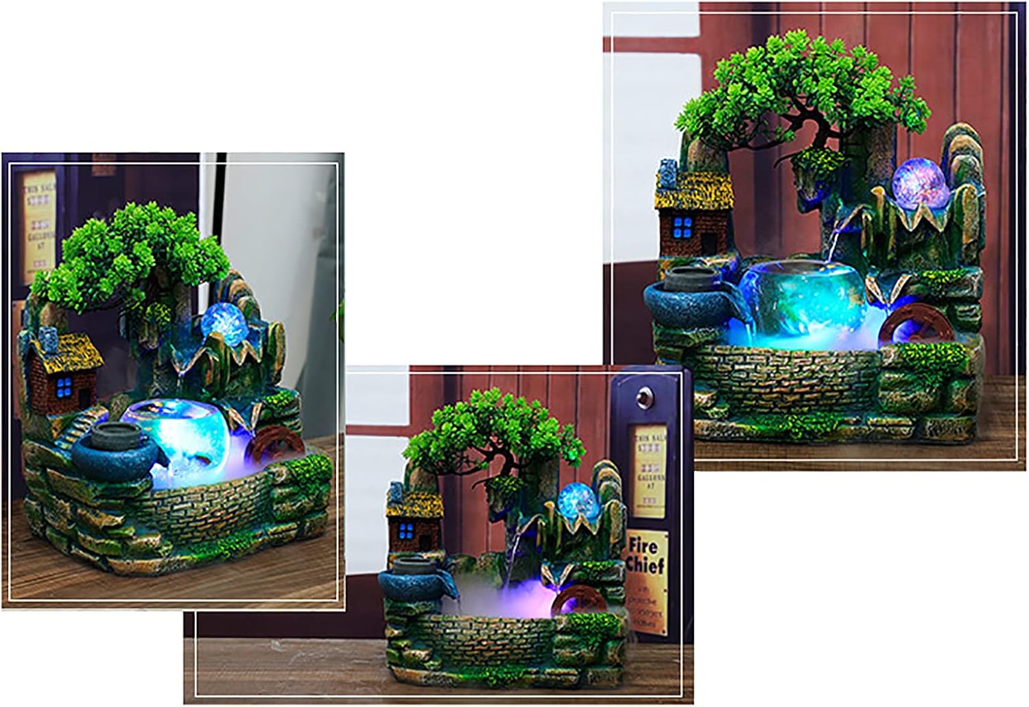 1181 x 787 x 98 Inch Tabletop Fountain with LED Light