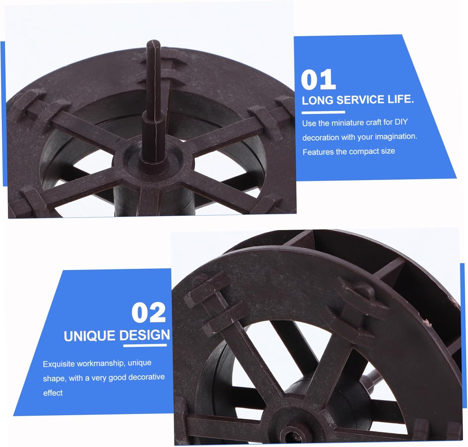 FAVOMOTO 2pcs Micro Water Wheel Fountain Decoration for Aquarium and Zen Garden