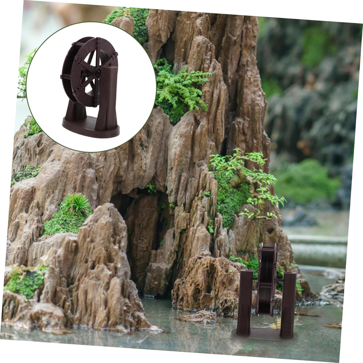 Waterfall Water Wheel Fountain for Indoor Outdoor Patio
