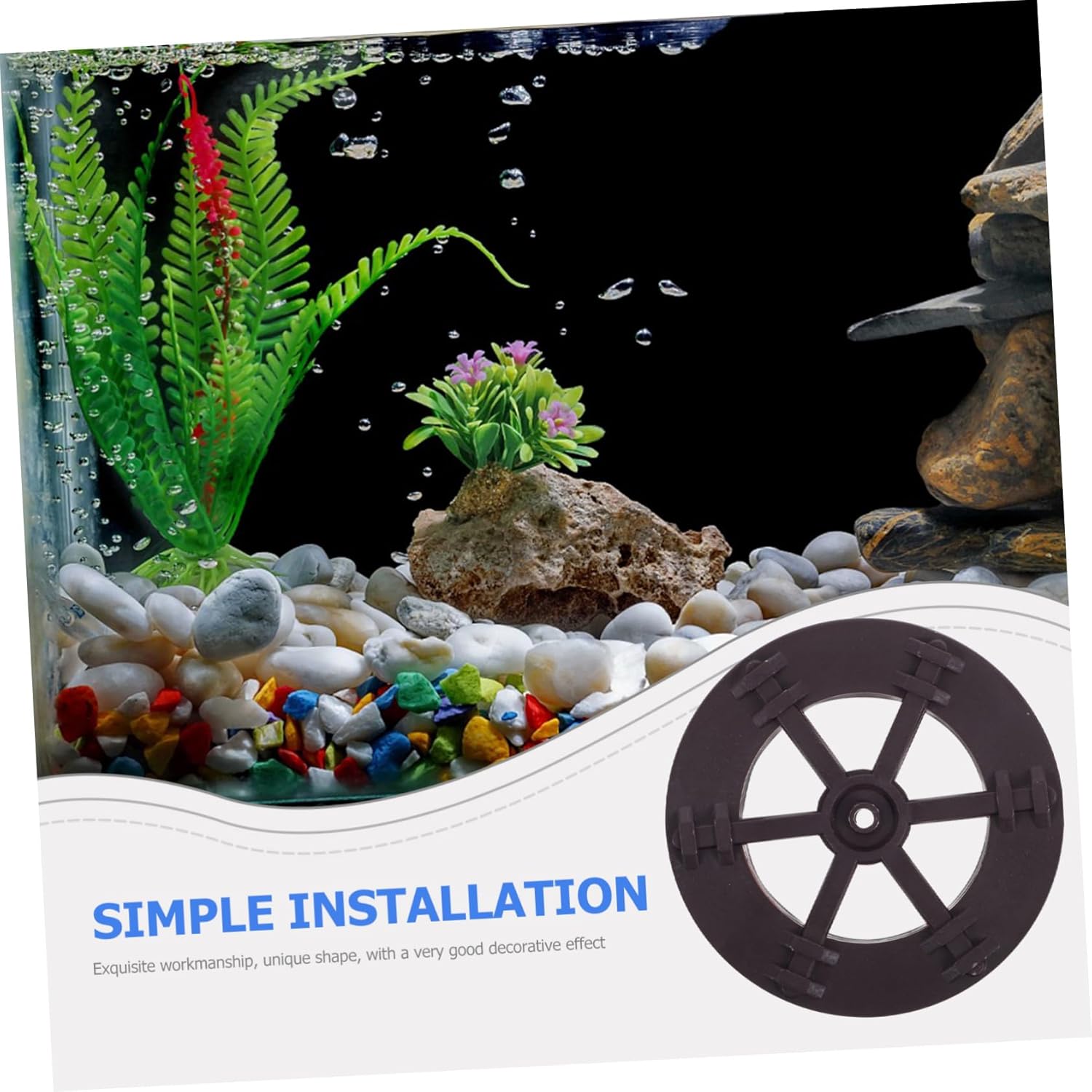 PRETYZOOM 2pcs Mini Water Wheel Fountain Decor for Home Aquarium Tabletop Garden