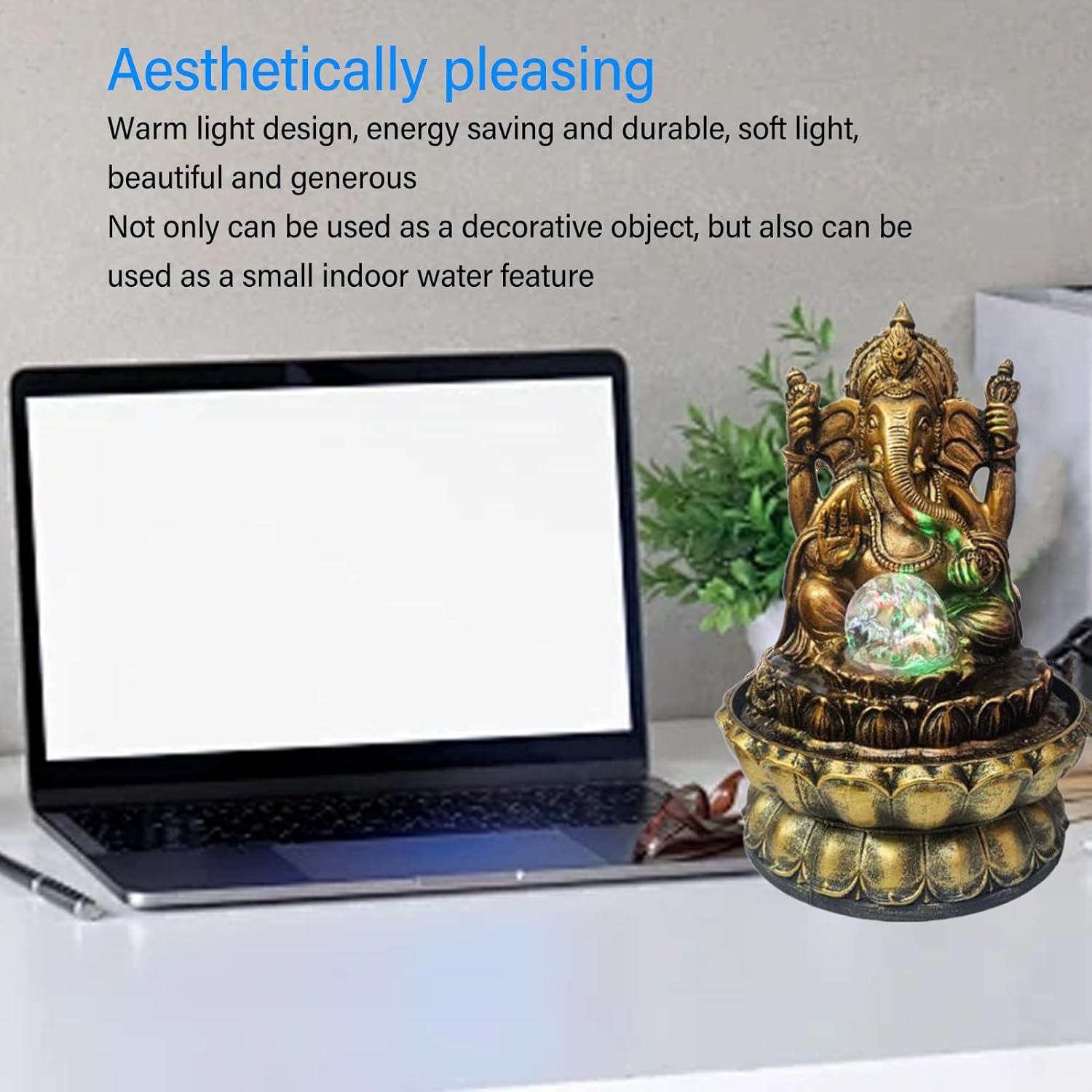 NFNSIG Desktop Water Fountain with LED Light