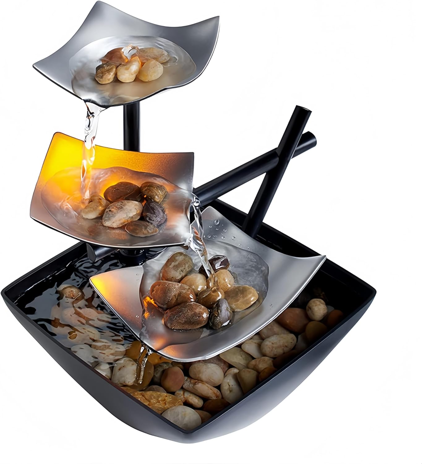 Fengshui Caishen Tabletop Water Fountain for Meditation and Relaxation