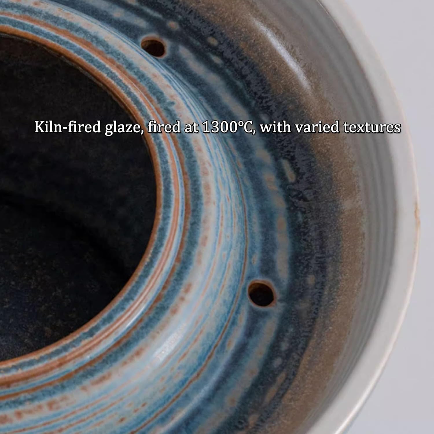 Mini USB Ceramic Water Fountain for Office Desk and Home Decor Blue